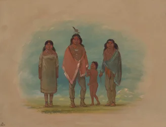 Patagon Chief, His Brother, and Daughter