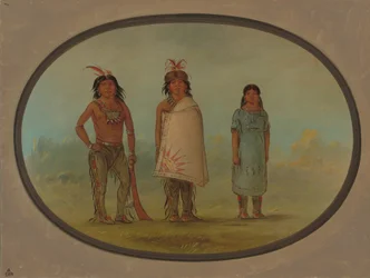 Two Chippewyan Warriors and a Woman