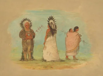 Two Ottoe Chiefs and a Woman, 1861-1869