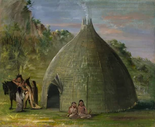 Wichita Lodge, Thatched with Prairie Grass, 1834-1835