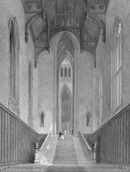 The Great Western Hall leading to the Grand Saloon or Octagon, Fonthill Abbey, engraved by C.J. Varrall, 1823