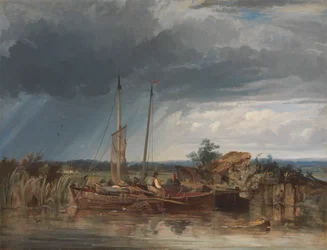 Two Fishing Boats on the Banks of Inland Waters
