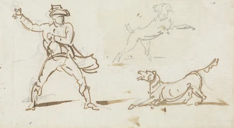 A Man Throwing a Ball to a Dog