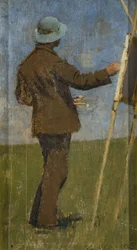 An Artist Painting Out of Doors