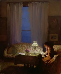 Reading by Lamplight (Twilight: Interior)