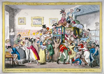 A Swarm of English Bees Hiving in the Imperial Carriage!! A Scene at the London Museum