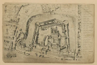 A view of the Tower of London in 1553