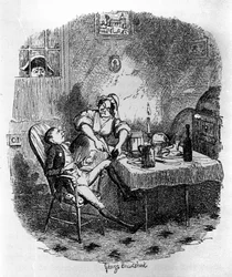 Illustration for Oliver Twist by Charles Dickens, by George Cruikshank