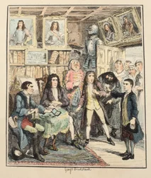 Jack Sheppard accuses Thames Darrell of the Theft, illustration from Jack Sheppard: A Romance by William Harrison Ainsworth, published 1839