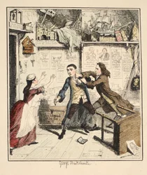 Jack Sheppard exhibits a Vindictive Character, illustration from Jack Sheppard: A Romance by William Harrison Ainsworth, published 1839