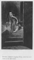 Lawrence Nightgall Dragging Cicely Down the Secret Stairs in the Salt Tower