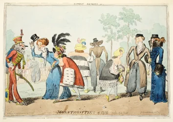 London Dandies or Monstrosities of 1815, Hyde Park, pub. 1835