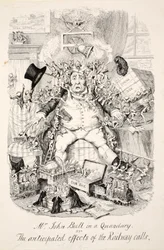 Mr John Bull in a Quandary or the Anticipated effects of the Railway Calls, pub. 1845