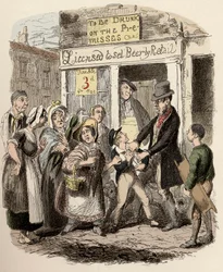 Nancy and Sikes Kidnap Oliver in the Streets - Oliver Claimed by His Affectionate Friends - Illustration for 