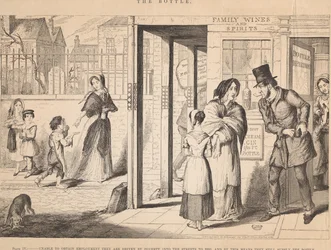 Plate IV, Unable to Obtain Employment They Are Driven by Poverty into the Streets to Beg