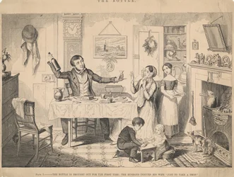 Plate I, The Bottle is Brought out for the First Time