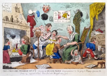 The Strollers Progress Plate 1, a Peep at Black Jacks Origin Previous to his Going to Douay
