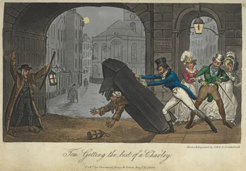Tom Getting the Best of a Charlie. Playing a Joke on a Nightwatchman, 