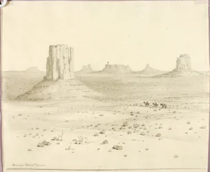 Untitled (transfer drawing for Desert Monuments, Arizona)