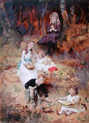 Five Children Playing in the Forest