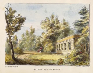 Aviary, Kew Gardens, plate 10 from Kew Gardens: A Series of Twenty-Four Drawings on Stone, engraved by Charles Hullmandel, published 1820