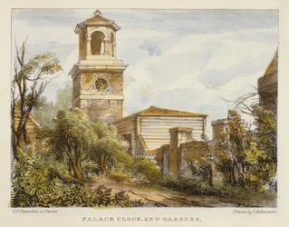 Palace Clock, Kew Gardens, plate 7 from Kew Gardens: A Series of Twenty-Four Drawings on Stone, engraved by Charles Hullmandel
