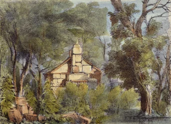 Stone House, Richmond Gardens, plate 23 from Kew Gardens: A Series of Twenty-Four Drawings on Stone, engraved by Charles Hullmandel, published 1820