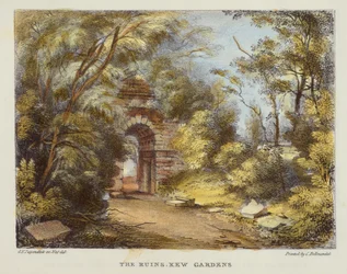 The Ruins, Kew Gardens, plate 15 from Kew Gardens: A Series of Twenty-Four Drawings on Stone, engraved by Charles Hullmandel, published 1820
