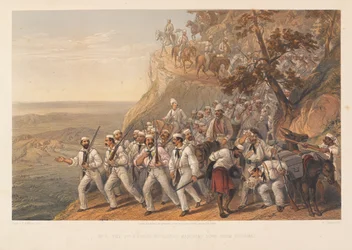 The 1st Bengal Fusiliers Marching Down from Dugshai, 1857
