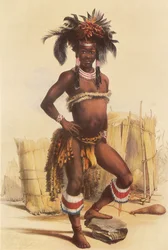 Nc’pae, a Young Zulu Man in His Dancing Costume