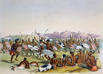 Zulu Hunting Dance Near the Engooi Mountains, 1849