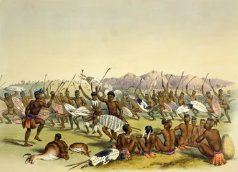 Zulu Hunting Dance near the Engooi Mountains