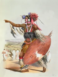 Zulu warrior, Utimuni, nephew of Chaka the late Zulu king, 1849