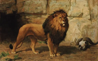 A Lion Guarding his Den
