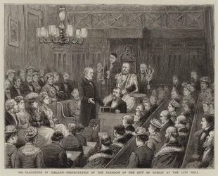 Mr. Gladstone in Ireland, Presentation of the Freedom of the City of Dublin at the City Hall