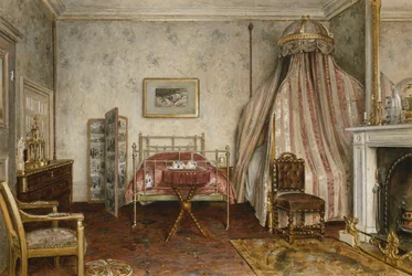 View of the Bedroom where Napoleon III died, Camden Place, Chislehurst, Kent, 1873