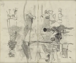 Figures, Possibly at a Market or Establishment