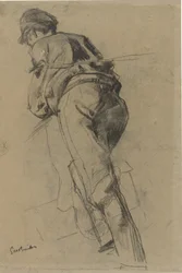 Man Walking Forward, Pulling