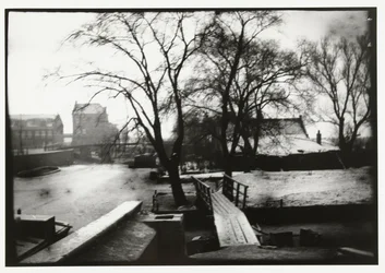 Winter View over the Amstel in Amsterdam