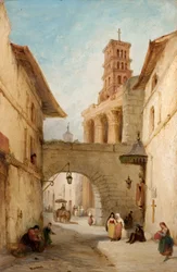 View in Rome, Italy, the Forum of Nerva