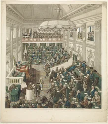 First National Assembly in The Hague, 1796 - Accurate depiction of the National Assembly in The Hague (title on object)