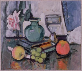 Still Life, Rose and Fruit