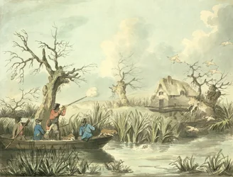 Duck Shooting, etched by Thomas Rowlandson, pub. by J. Harris