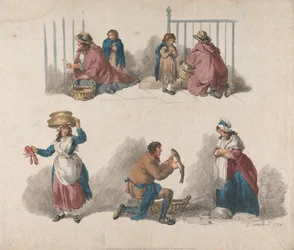 Set of Five: Five Studies of Peddlers