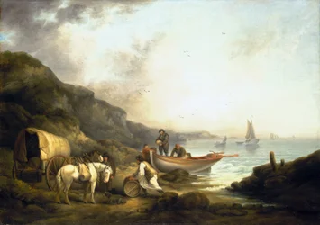 Smugglers traffic on the coast, early 19th century