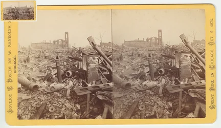 Stereograph of the Ruins of the Mammoth Store of Field & Leiter After the Chicago Fire of 1871, 1871