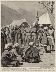 The Expedition Against the Bunerwals, Natives Surrendering Arms and Paying Their Fines