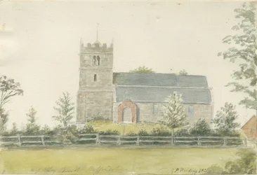 High Offley Church: Water Colour Painting