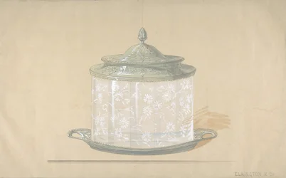 Design for a Glass Box with a Silver Base and Cover, 1820-65