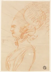 Half-Length Profile Portrait of a Woman Facing Left